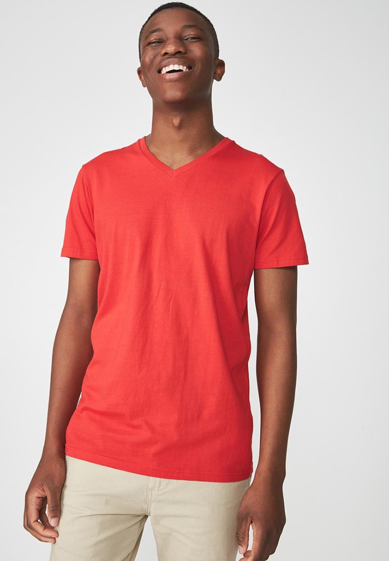 Essential v-neck short sleeve tee-red Cotton On T-Shirts & Vests ...