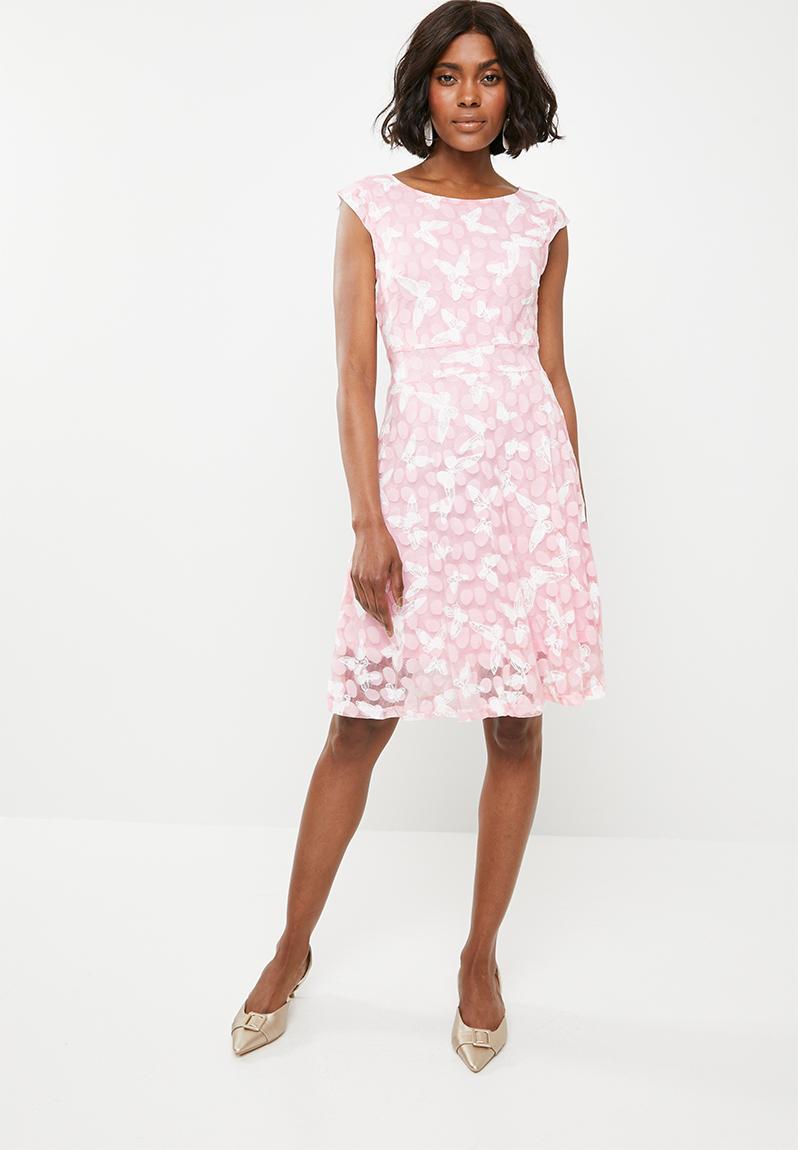 Butterfly fit & flare dress - pink Revenge Formal ...