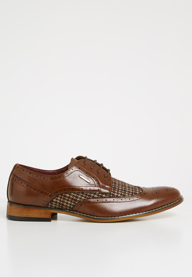 Theo oxford check brogue shoe - brown Anton Fabi Formal Shoes ...