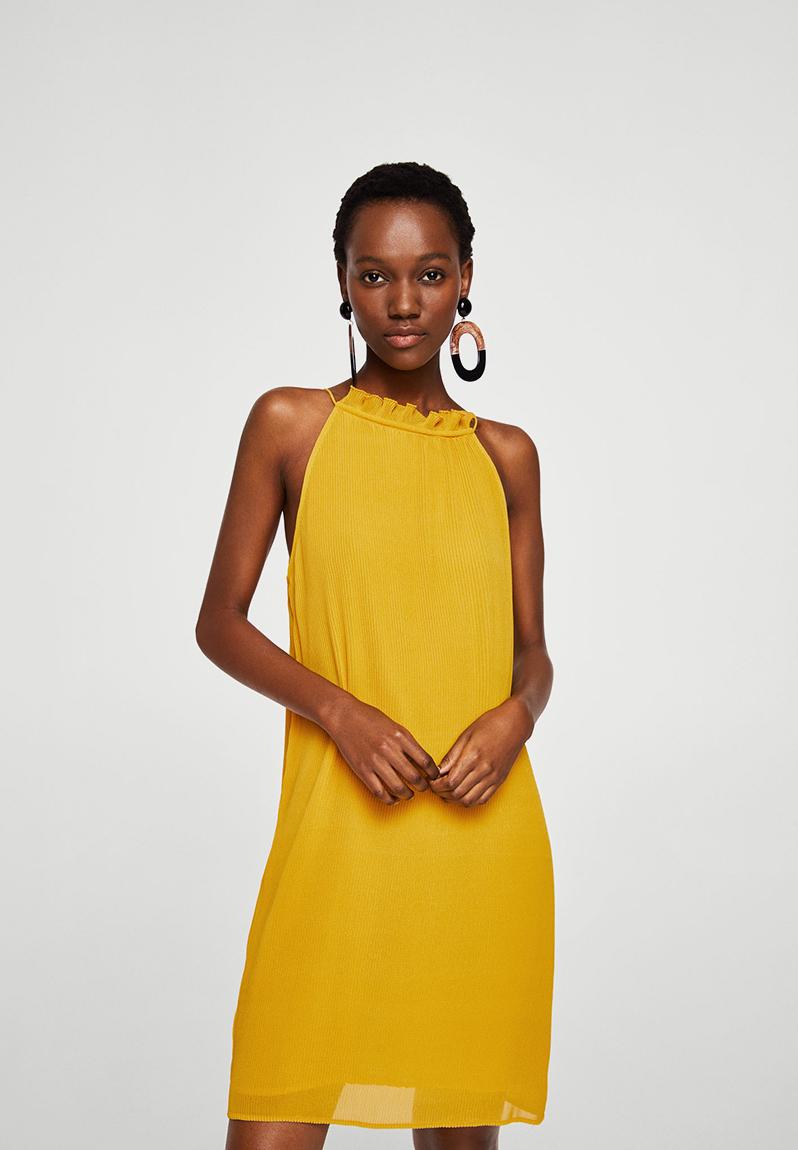 Textured ruffled dress - yellow MANGO Casual | Superbalist.com
