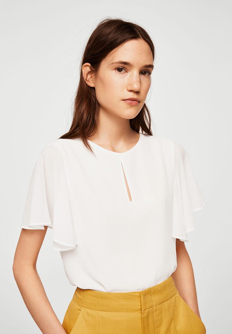 Flared sleeve blouse - white MANGO Blouses | Superbalist.com