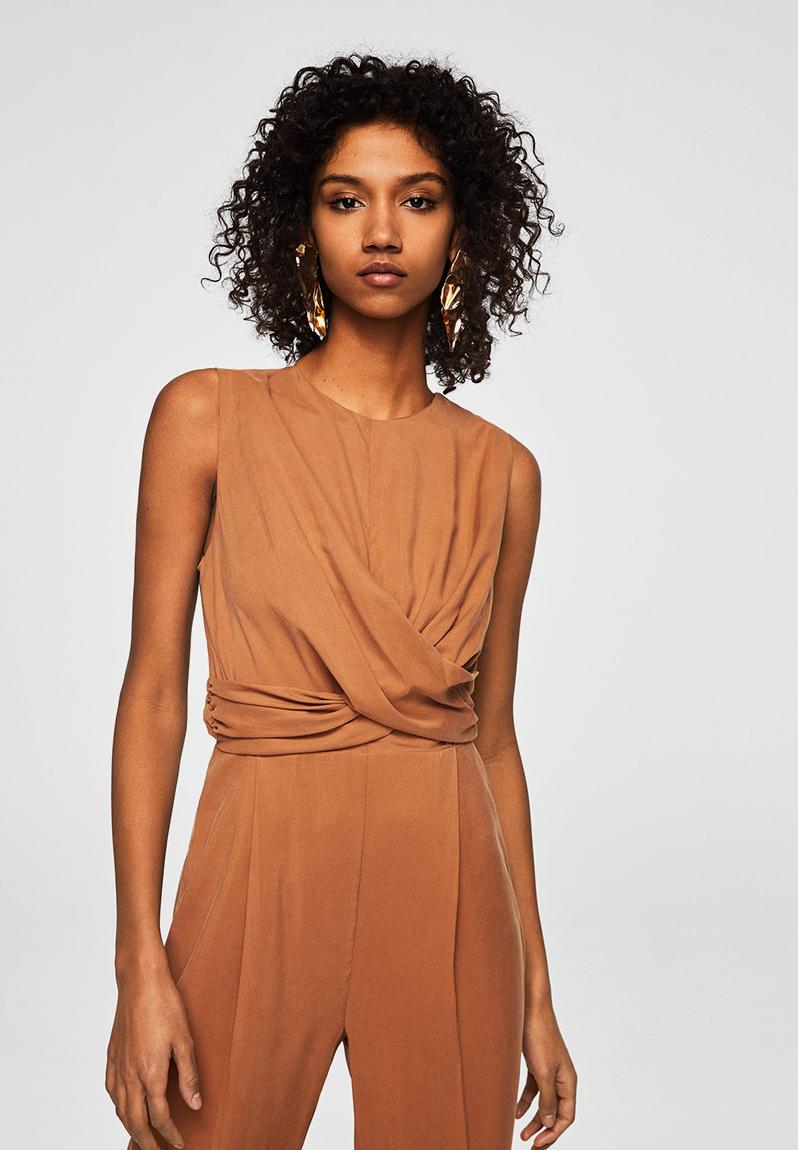 Wrap Neckline Jumpsuit Brown MANGO Jumpsuits & Playsuits | Superbalist.com