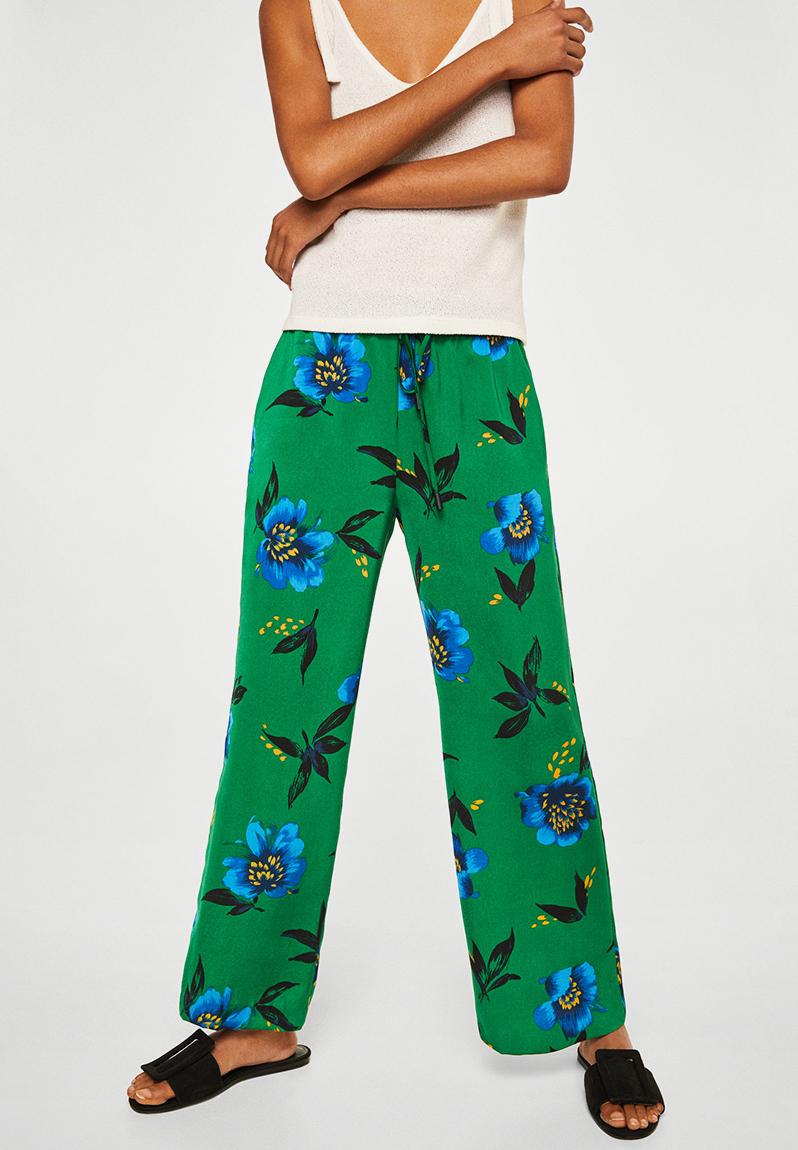 Floral Print Pants Green MANGO Trousers | Superbalist.com