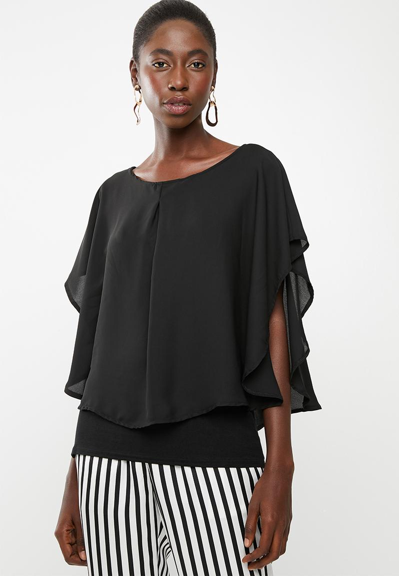 Double layer blouse - black edit Blouses | Superbalist.com