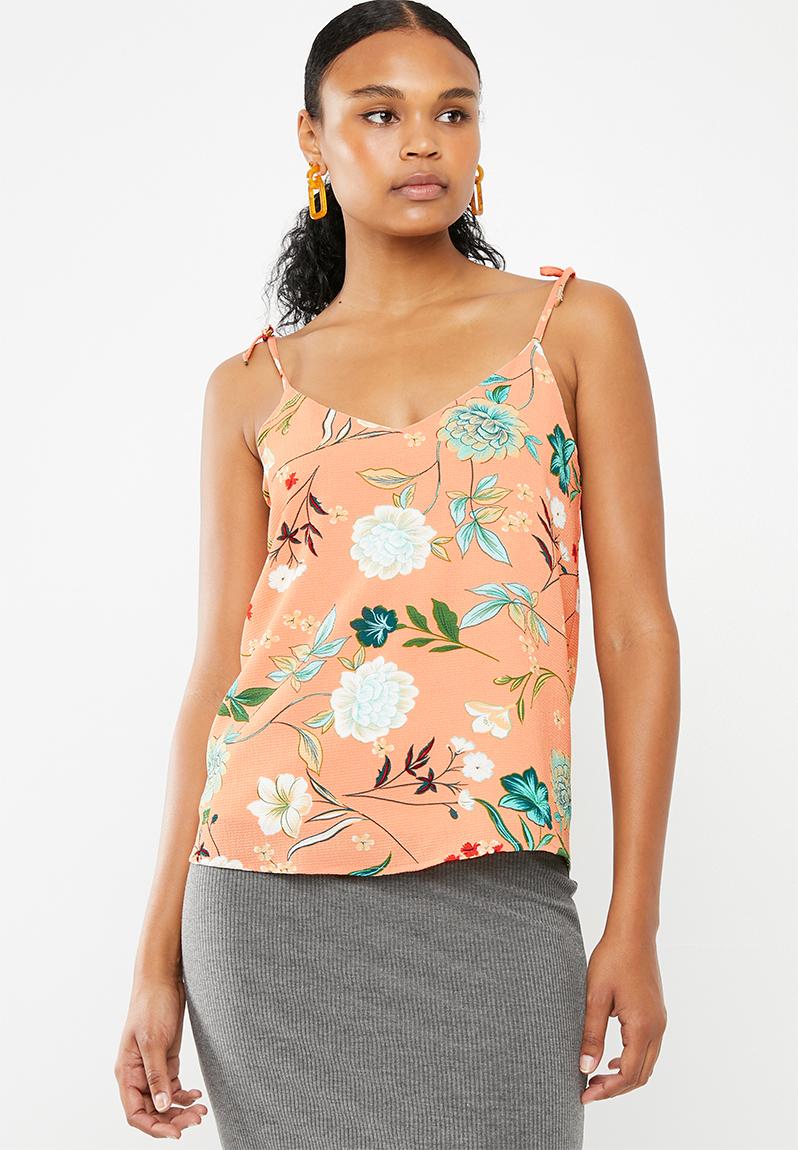 V-neck cami - peach floral Superbalist T-Shirts, Vests & Camis ...