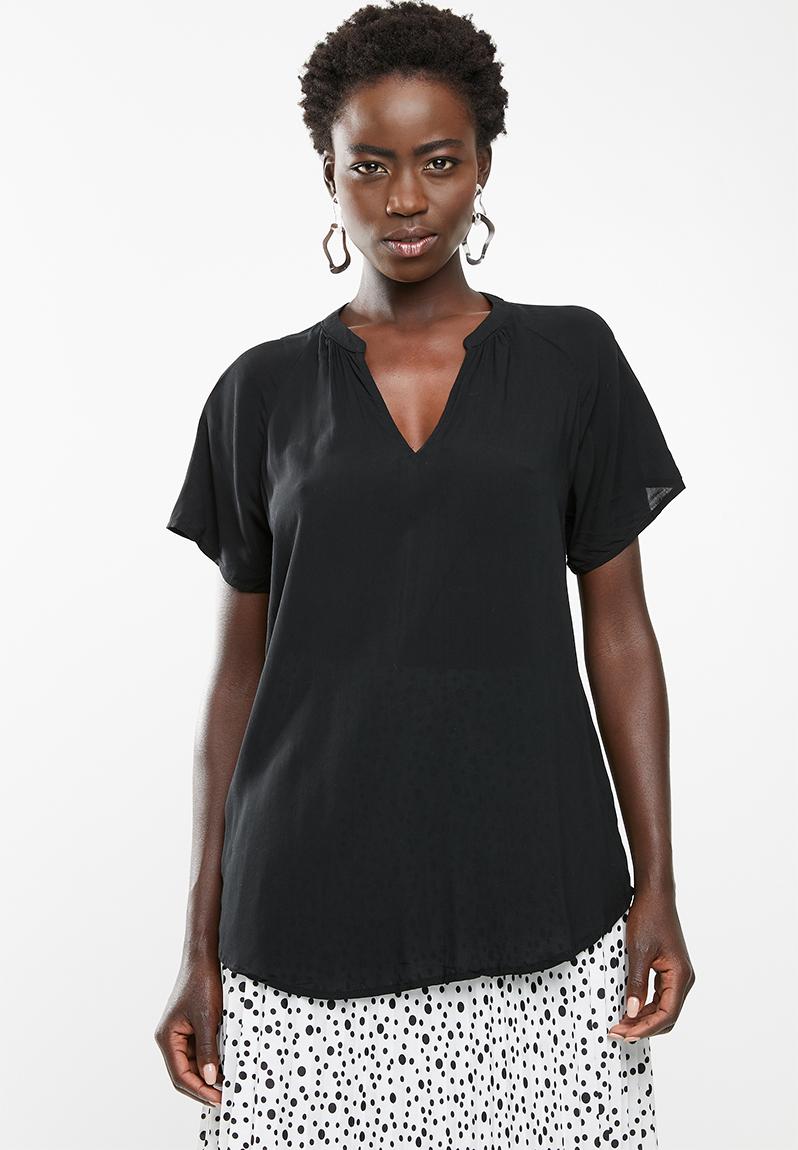 Short sleeve pintuck blouse - black edit Blouses | Superbalist.com