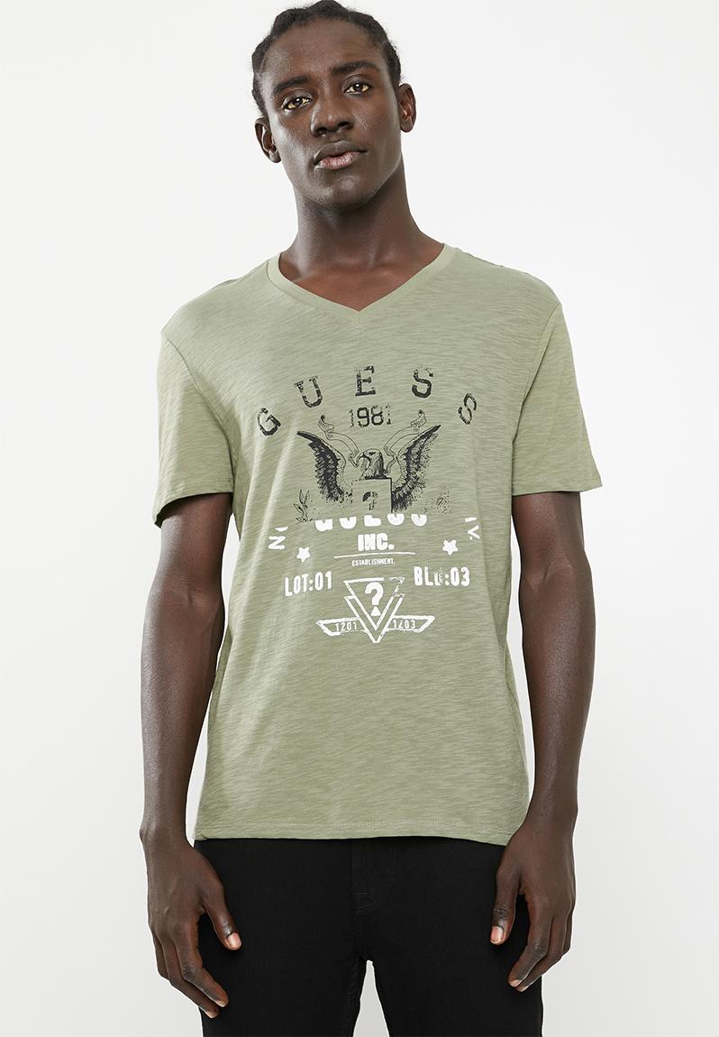 Guess man rep tee - green GUESS T-Shirts & Vests | Superbalist.com