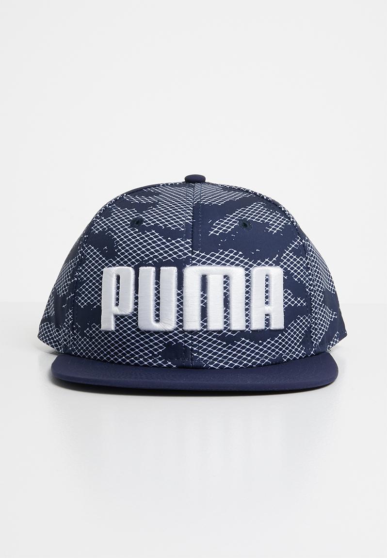 Puma flatbrim cap peacoat AOP - navy PUMA Headwear | Superbalist.com