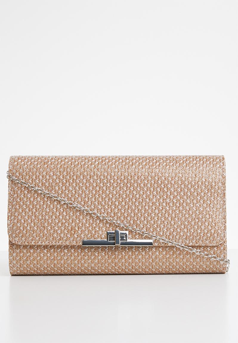 new look gold clutch