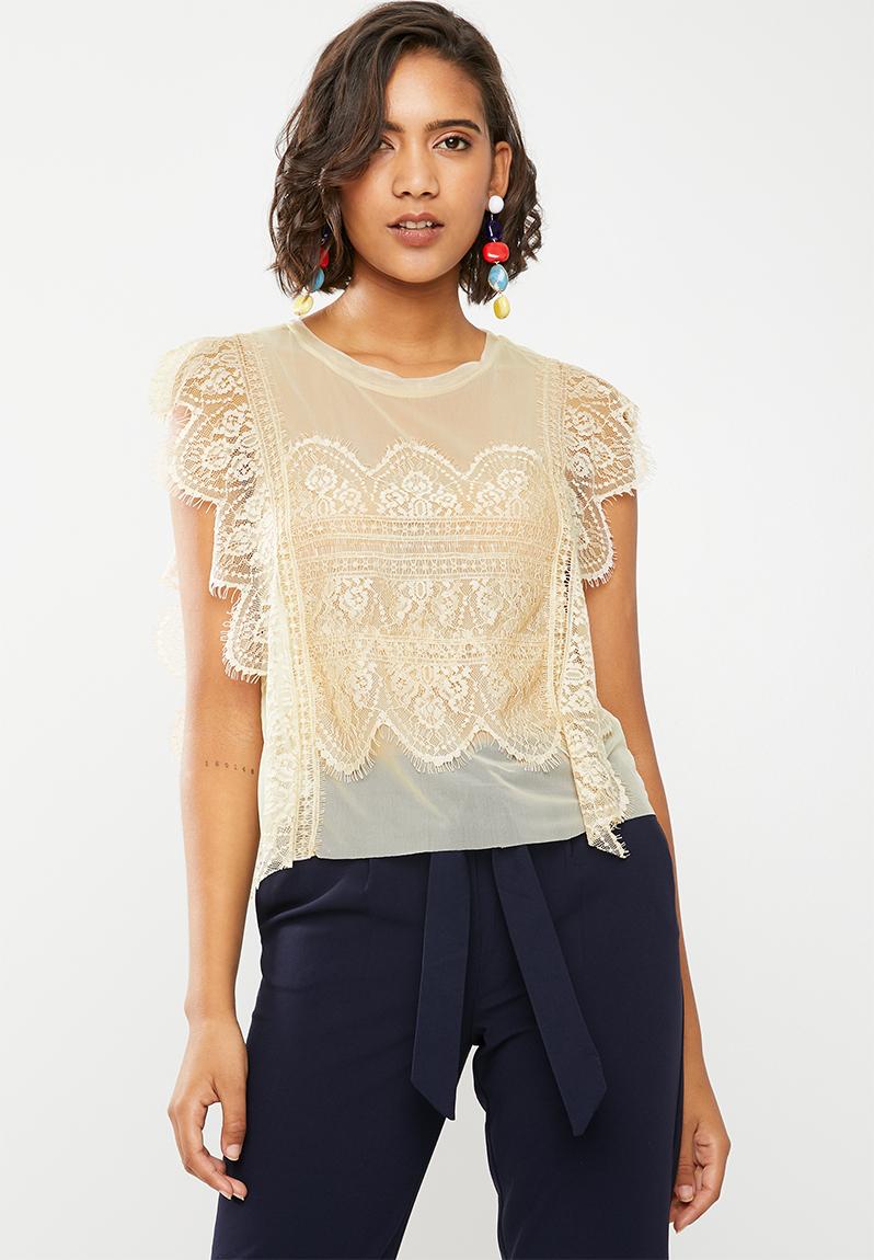 Eduna lace blouse - peach ONLY Blouses | Superbalist.com
