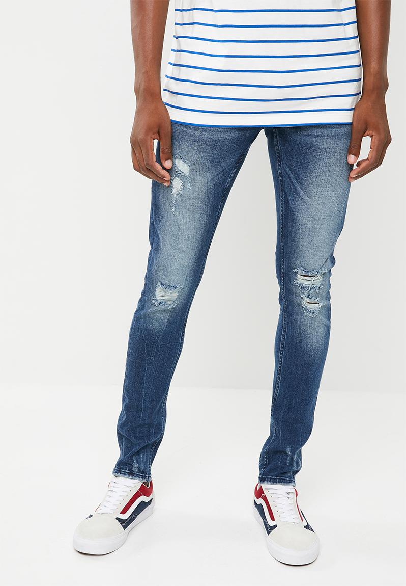 Spun blue damage slim fit jeans - blue Only & Sons Jeans | Superbalist.com