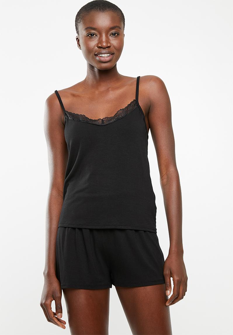 Sleep cami and short set - black Superbalist Sleepwear | Superbalist.com