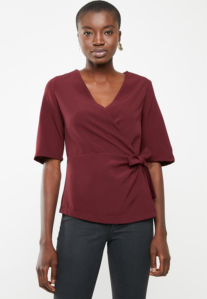 Wrap blouse - burgundy STYLE REPUBLIC Blouses | Superbalist.com