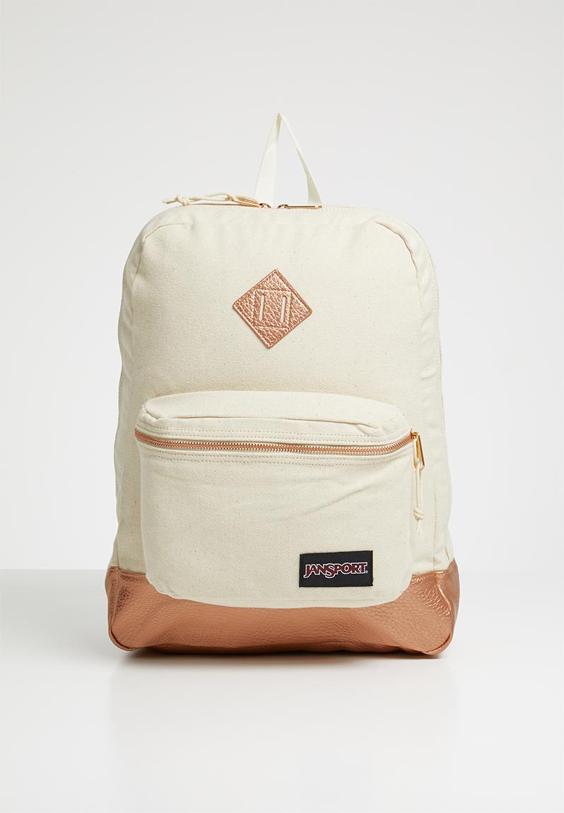 jansport super fx rose gold