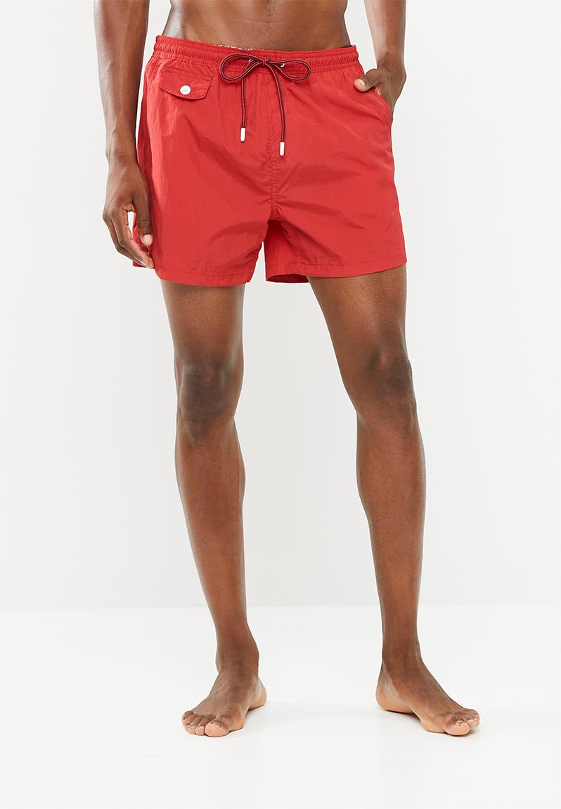 Plain Swimwear Shorts - Red Brave Soul Swimwear 