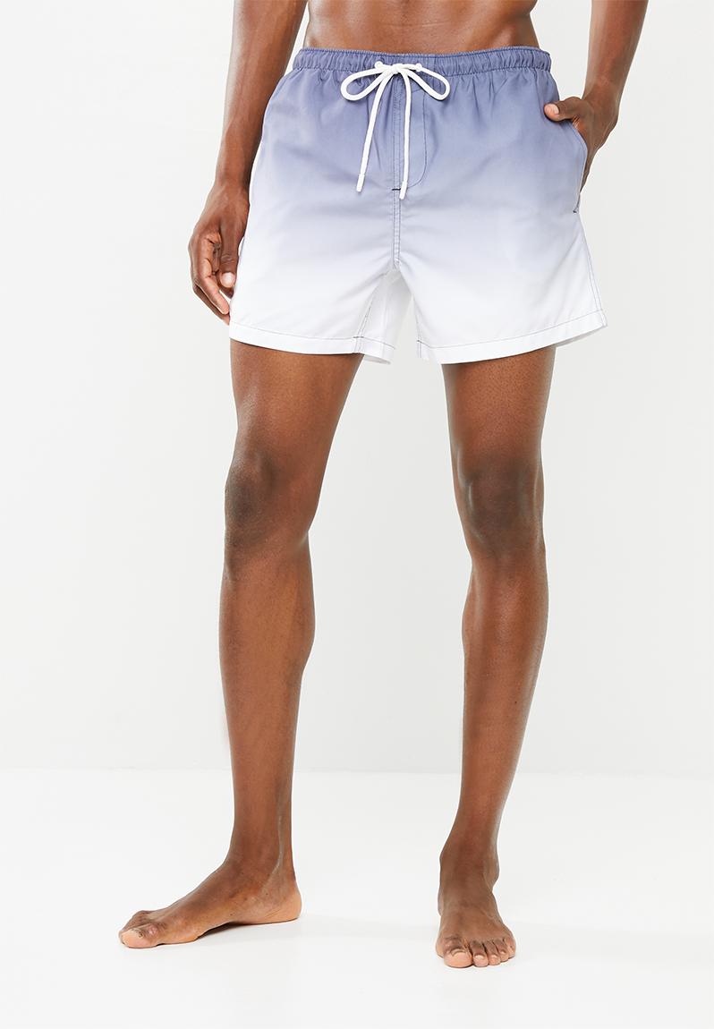 Dip dye swimwear shorts - grey & white Brave Soul Swimwear ...