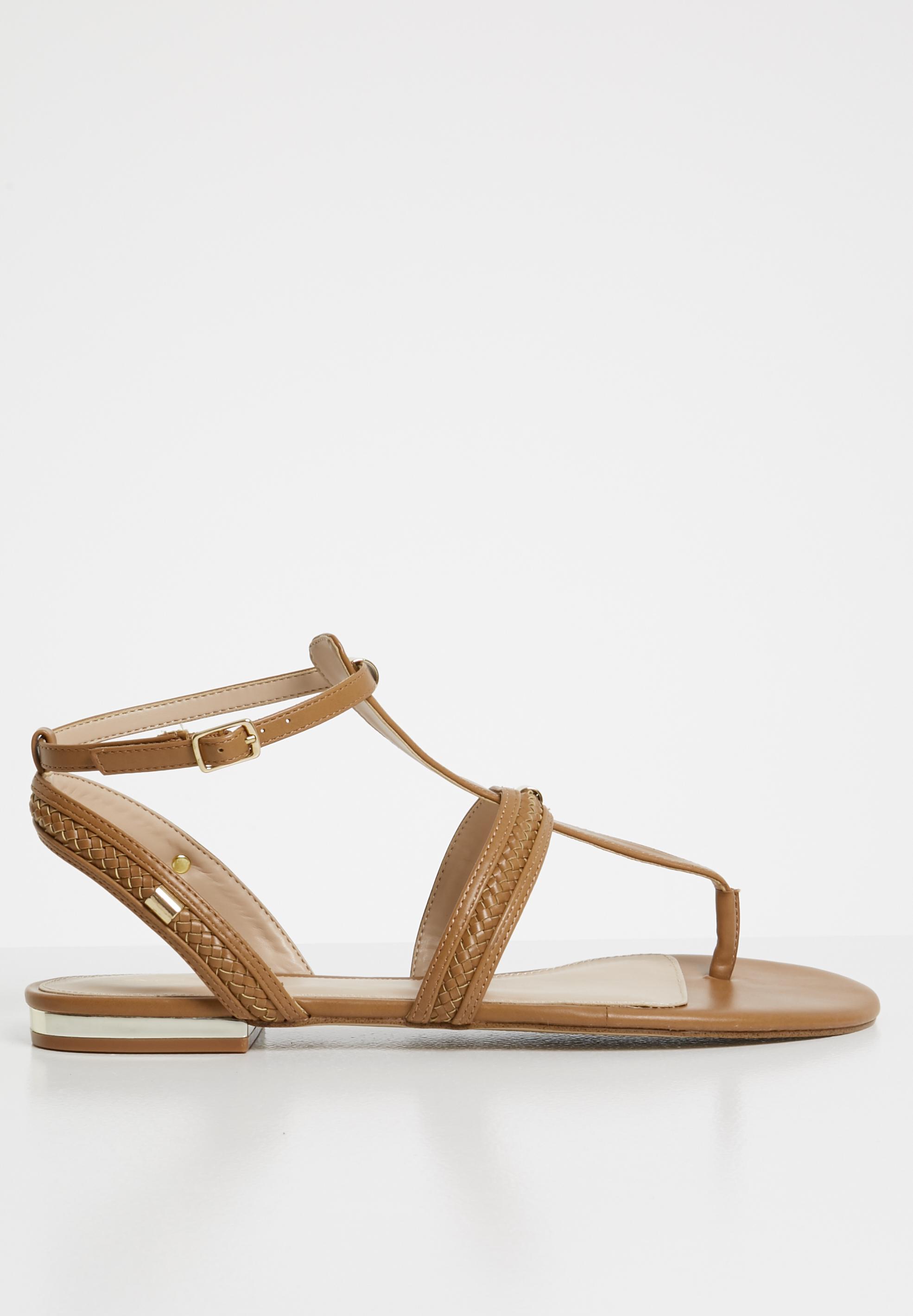 Fiema plaited detail flat gladiator sandal - cognac ALDO Sandals & Flip ...