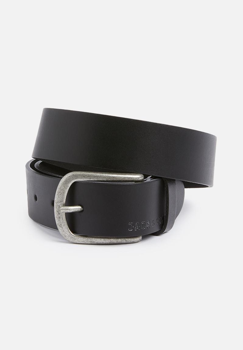 Ace leather belt - black Jack & Jones Belts | 0