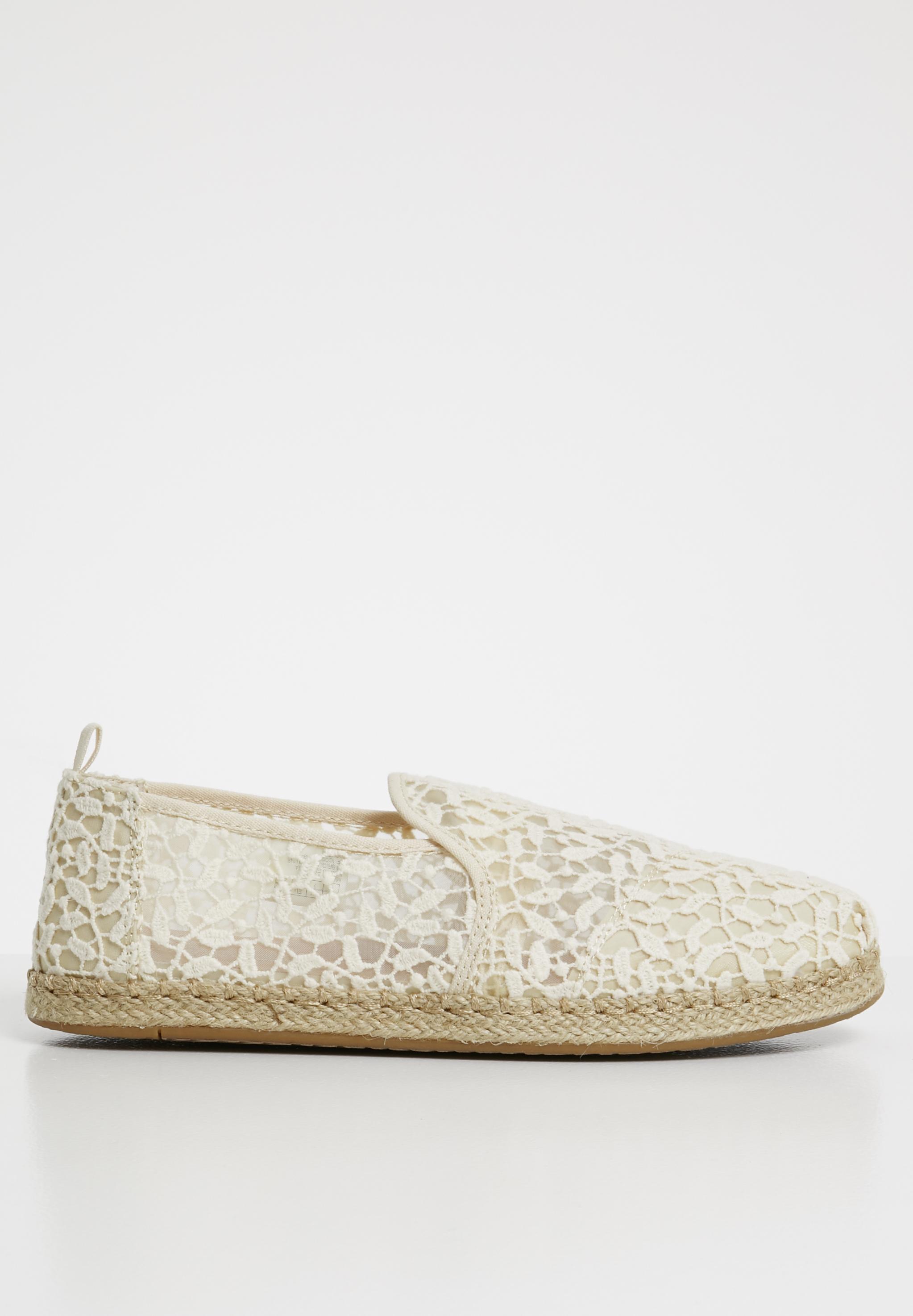 Lace leaves women's deconstructed espadrille - natural Toms Pumps ...