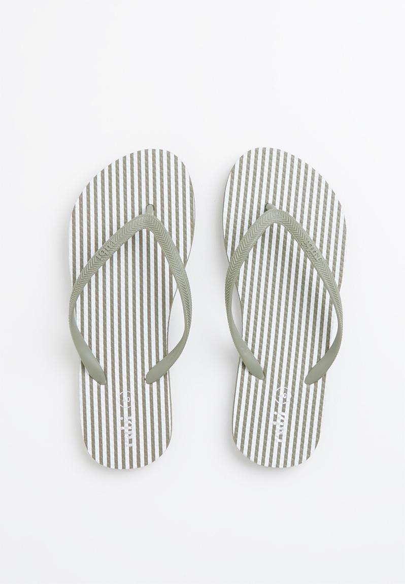  Rubi  Thong shirting stripe khaki Cotton On Sandals  Flip 