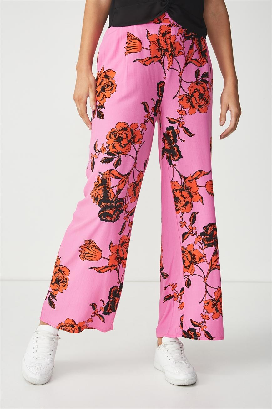 floral wide pants