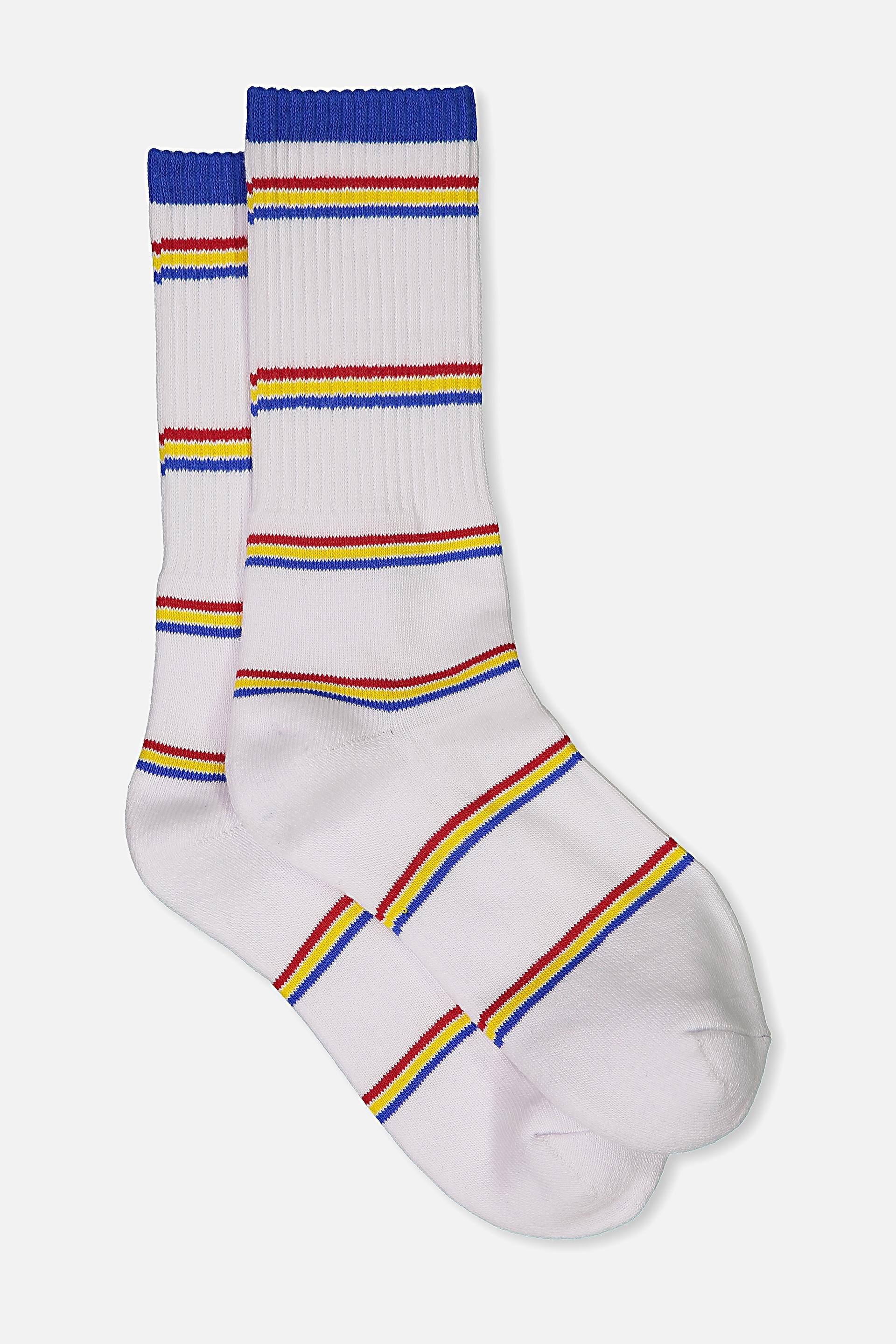 Single pack active socks - white/so Cal stripe Typo Socks | Superbalist.com