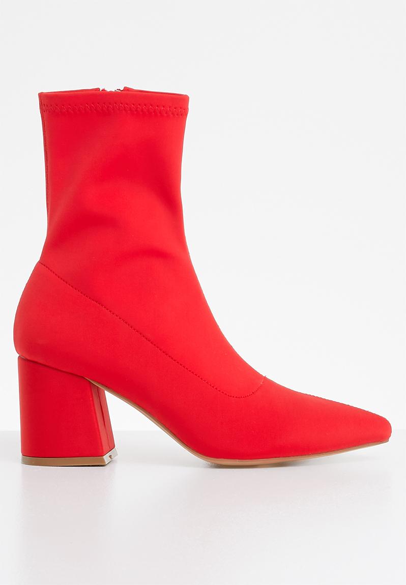 Mid heel sock boot - red Missguided Boots | Superbalist.com