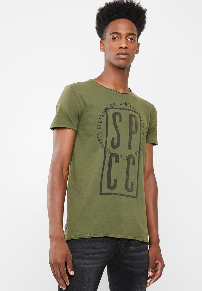 SPCC Stamp Graphic Printed Tee- olive S.P.C.C. T-Shirts & Vests ...