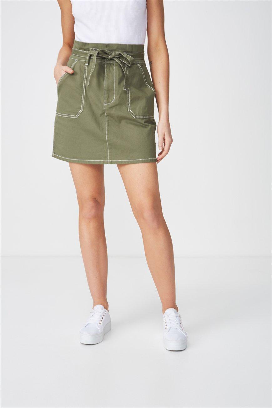 Woven utility twirl mini skirt - khaki Cotton On Skirts | Superbalist.com