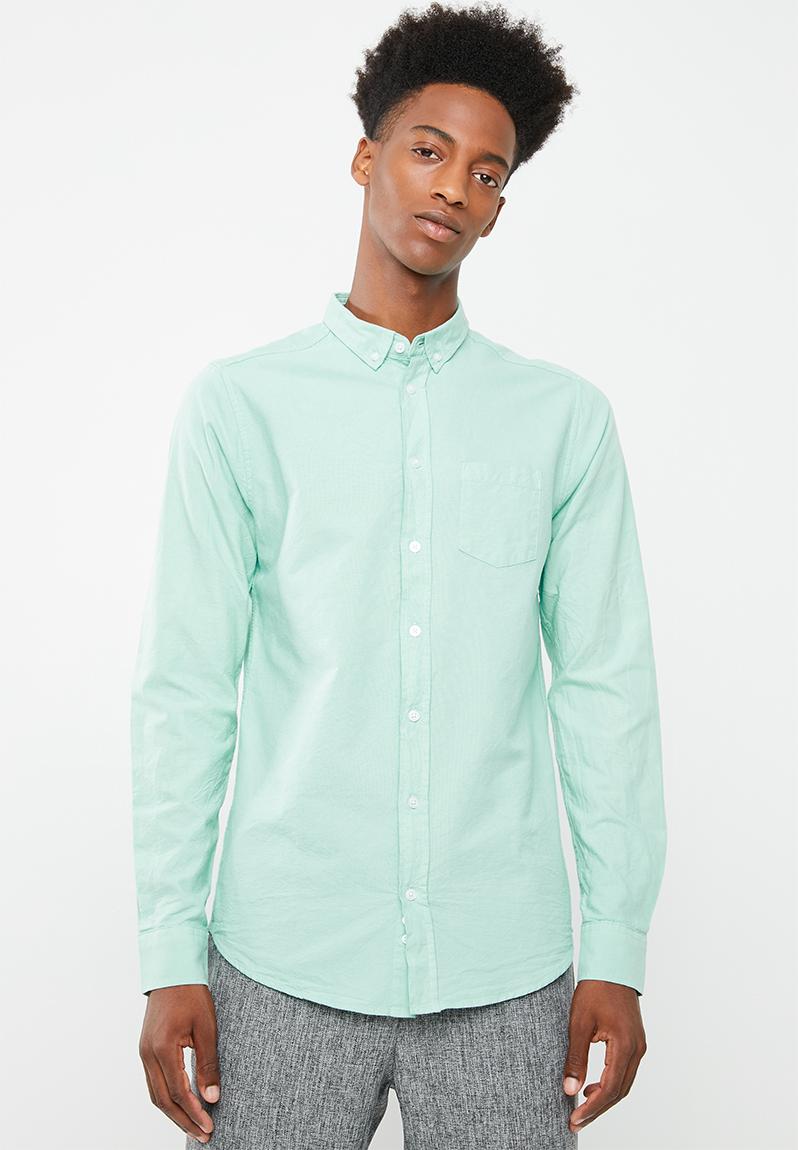 Slim fit long sleeve oxford shirt - mint green Superbalist Shirts ...