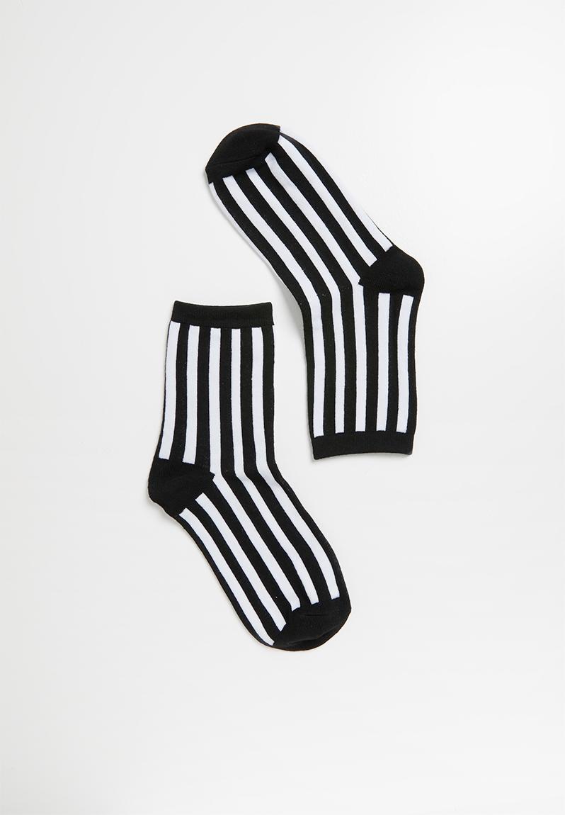 Vertical stripe ankle socks - white Superbalist Stockings & Socks ...