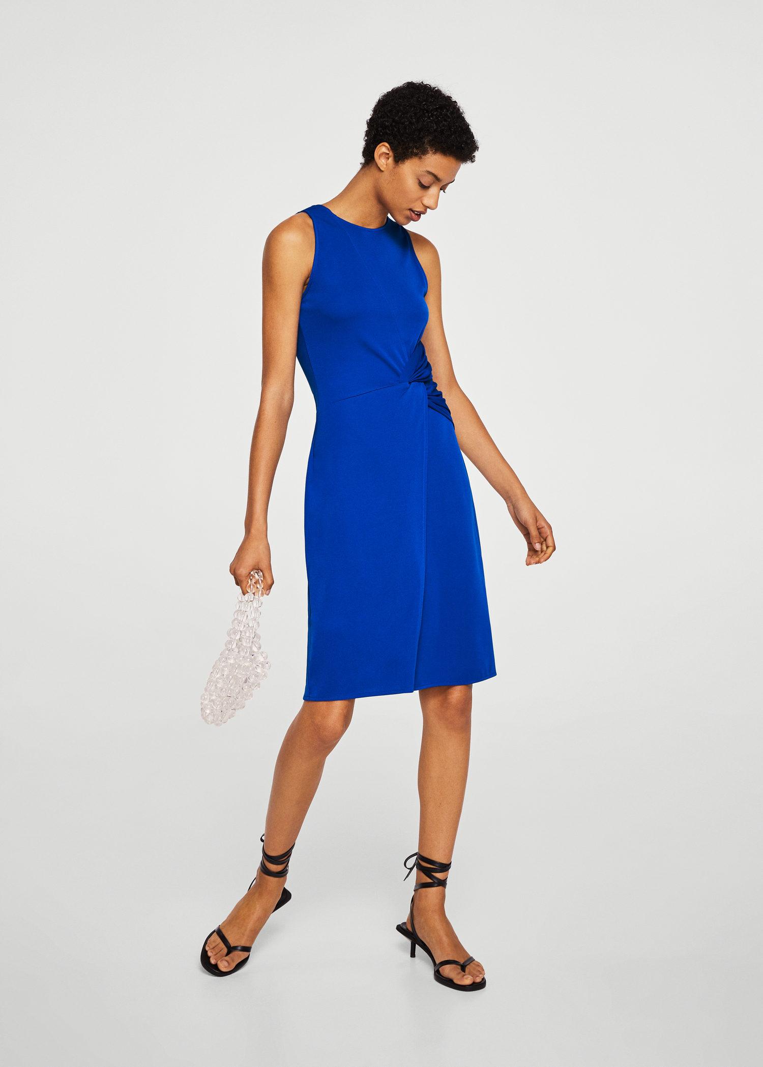 Ruched detail dress - cobalt MANGO Casual | Superbalist.com