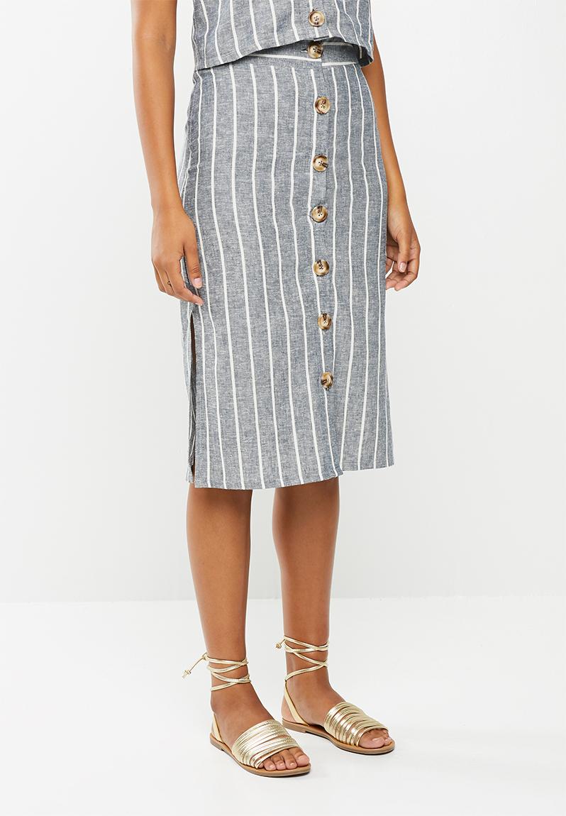 Button Through Midi Skirt