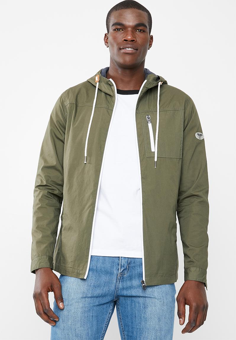 Download Hooded windbreaker jacket - khaki green Only & Sons ...