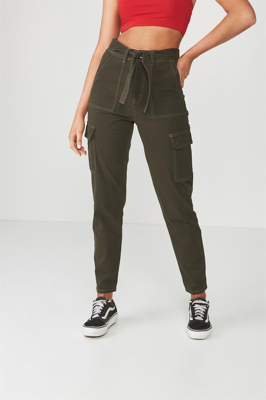 Belted workman pant - dark olive Supré Trousers | Superbalist.com