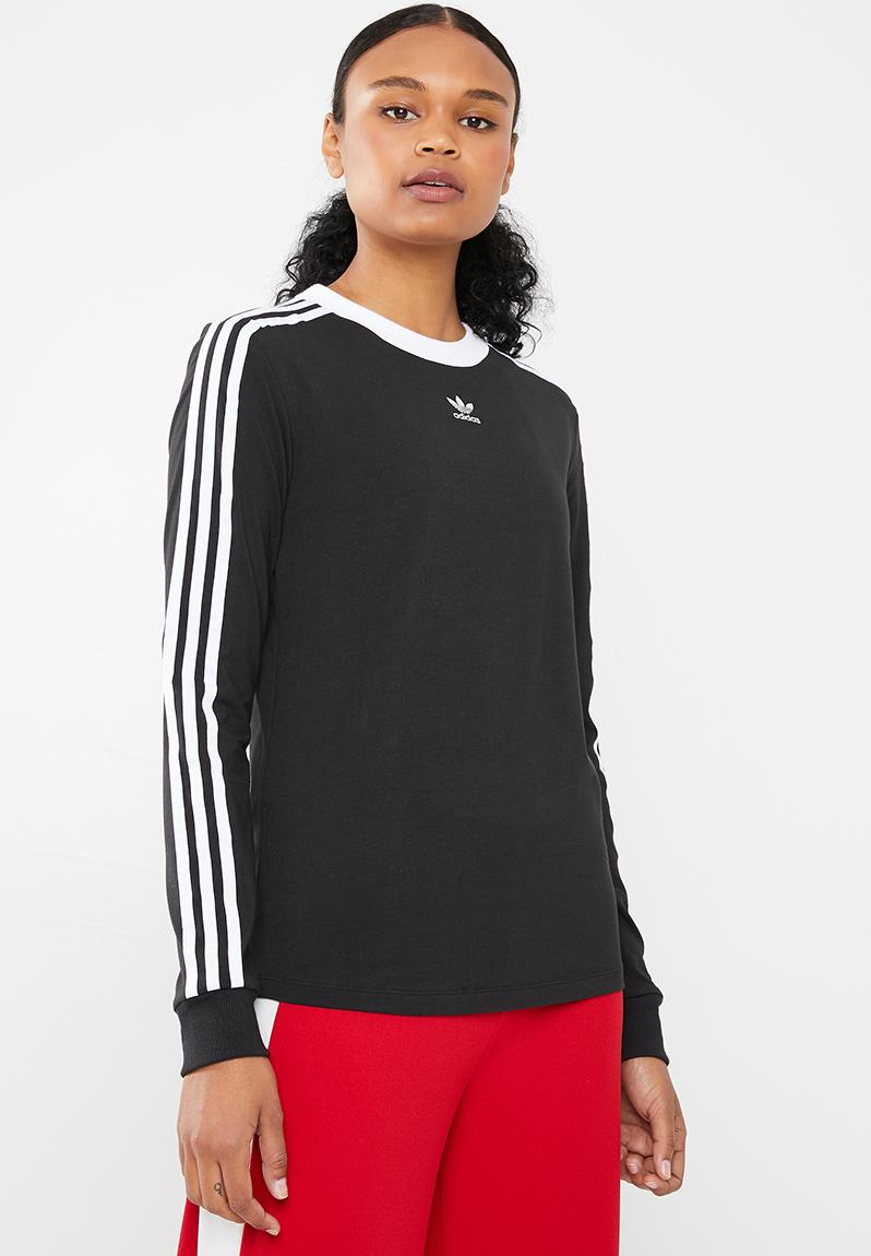 3 stripes long sleeve tee - black adidas Originals T-Shirts ...