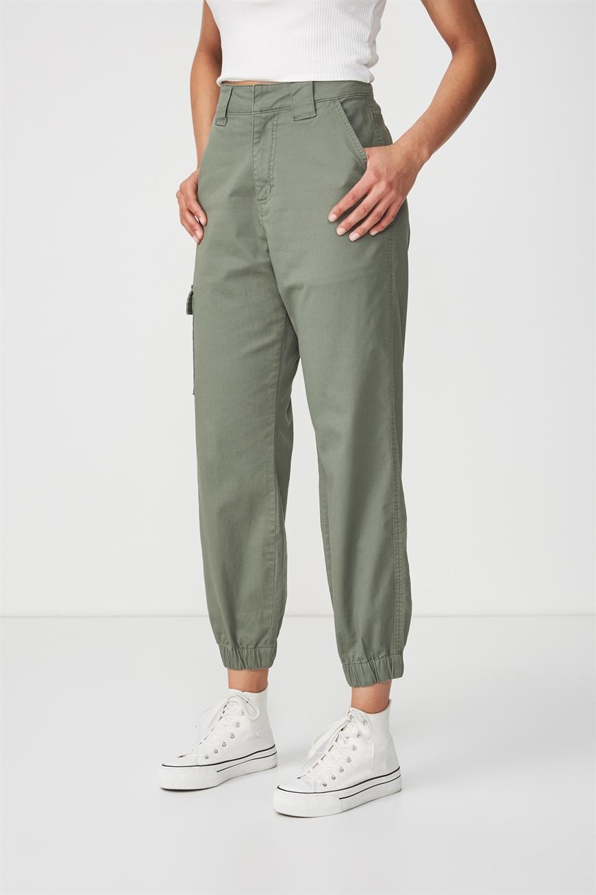 Carla high waist utility pants - soft khaki Cotton On Trousers ...