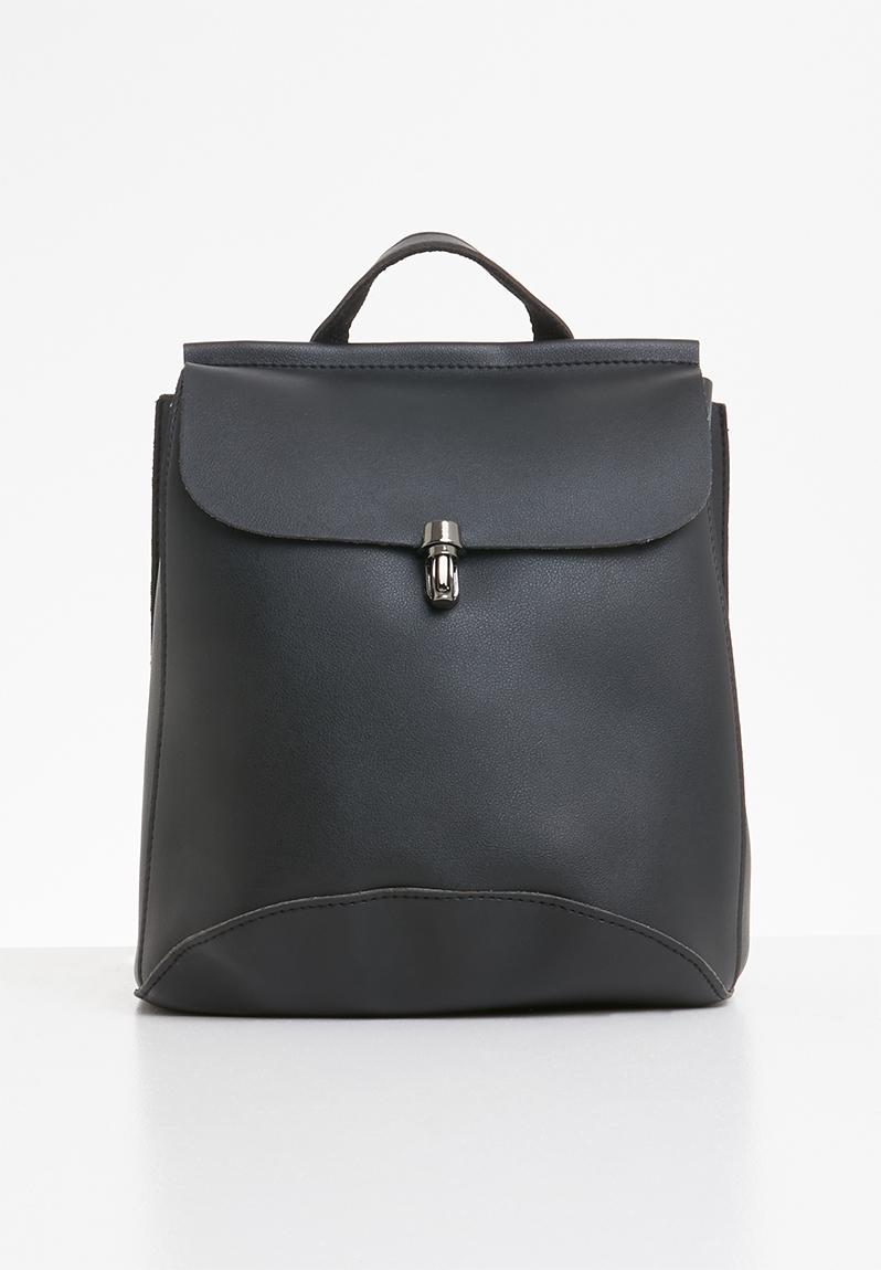 Alexa faux leather backpack-black