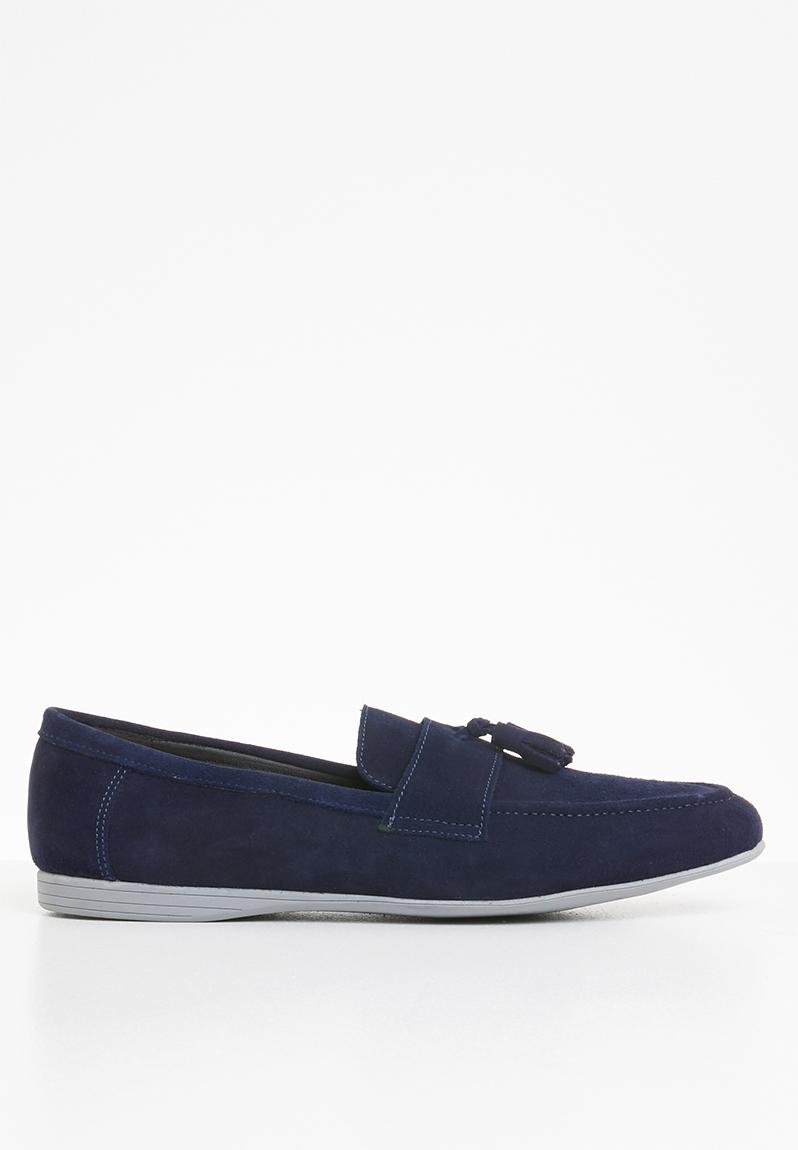 Suede tassel slip-on shoes - blue STYLE REPUBLIC Slip-ons and Loafers ...