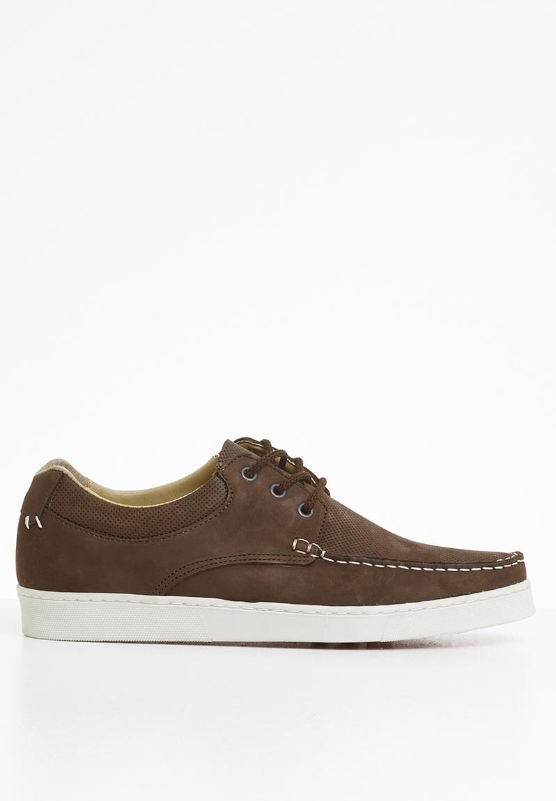 Lace-Up nubuck shoes - dark brown STYLE REPUBLIC Slip-ons and Loafers ...