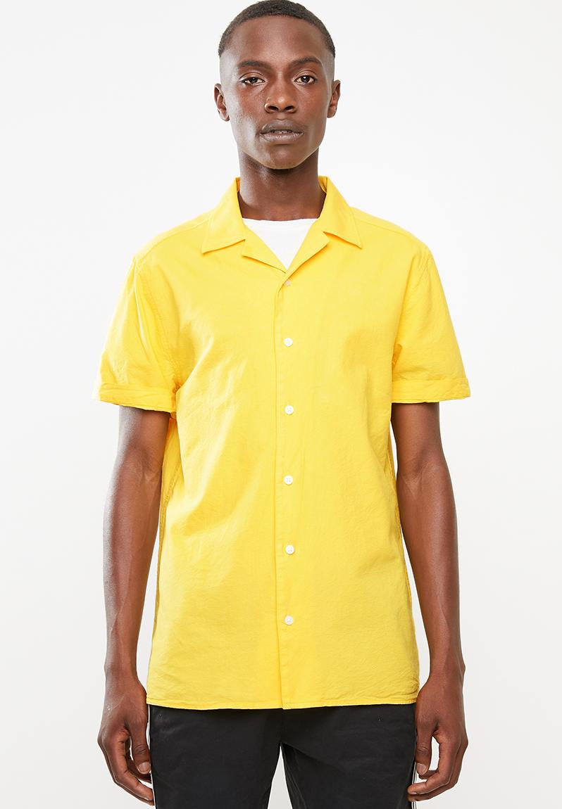 Short Sleeve Cuban Collar Shirt - yellow Superbalist Shirts ...