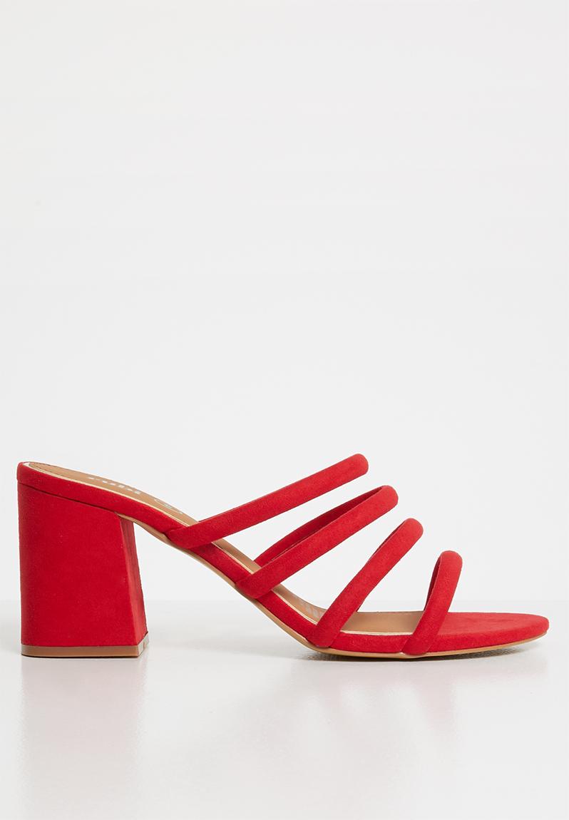 Conga tubed mule heel - red micro Cotton On Heels | Superbalist.com
