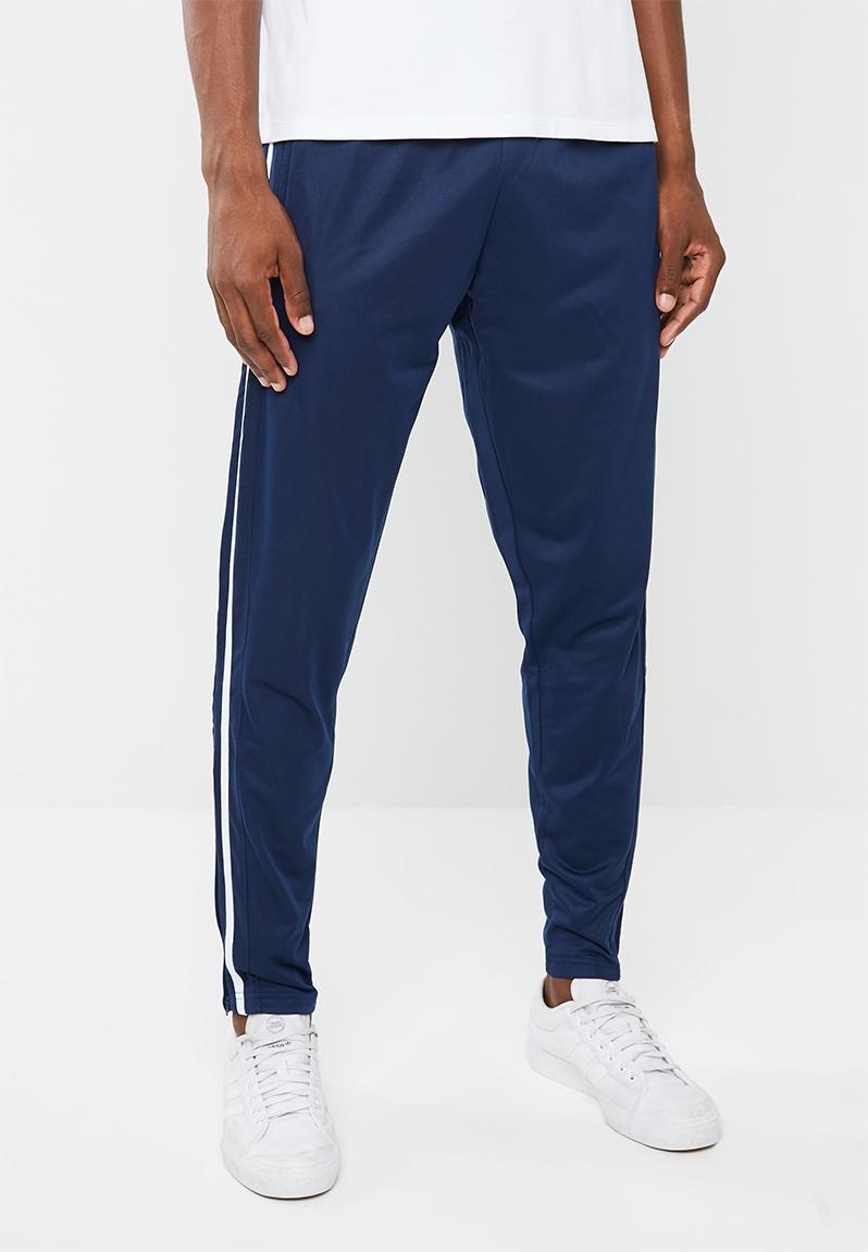 blue and white jogger pants