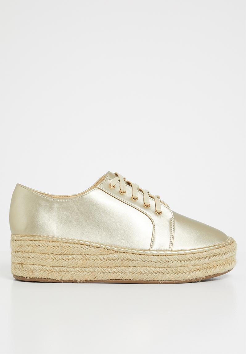 gold espadrille platform
