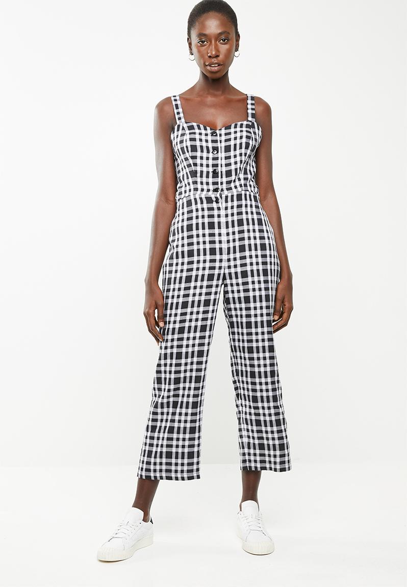 Tie back jumpsuit - black and white check Superbalist Jumpsuits ...