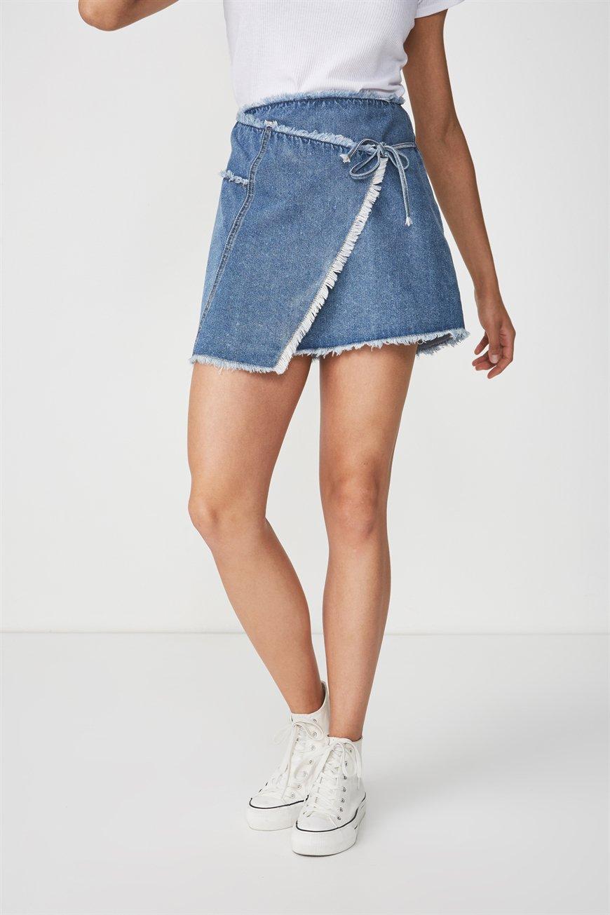 Wrap denim skirt - blue Cotton On Skirts | Superbalist.com