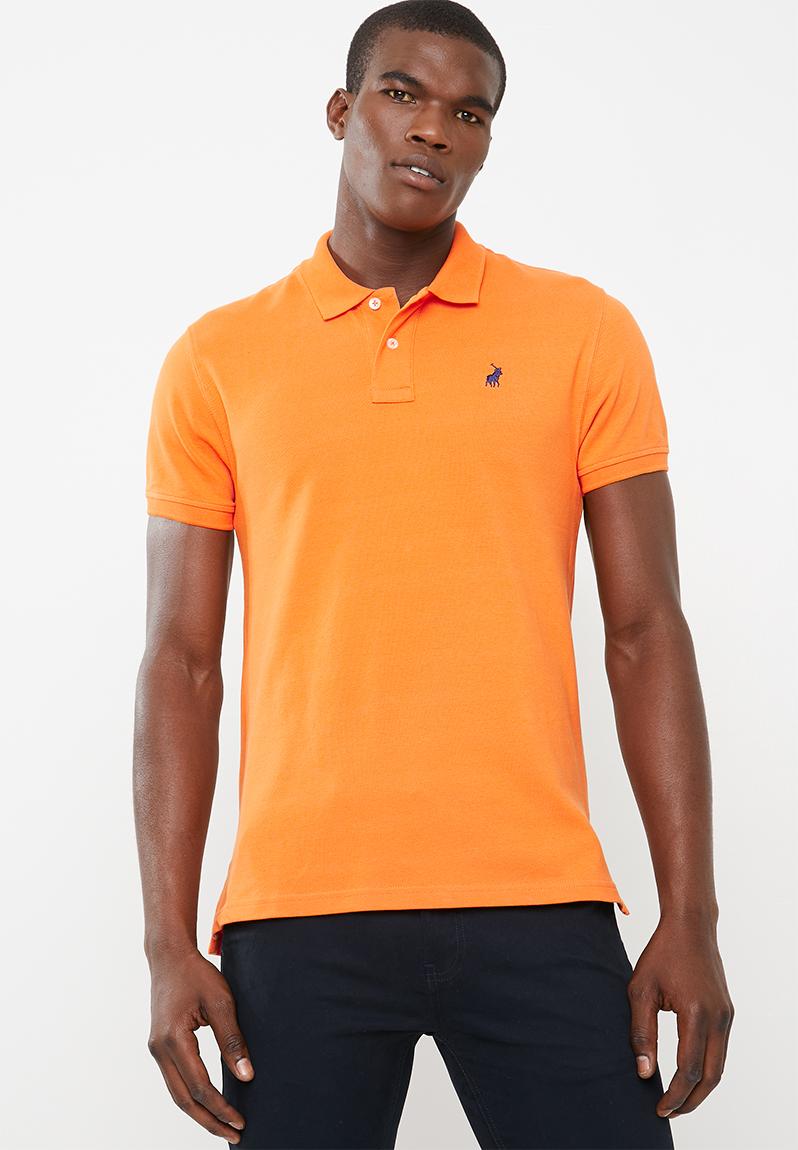 Custom fit short sleeve pique golfer T-shirt - orange POLO T-Shirts ...