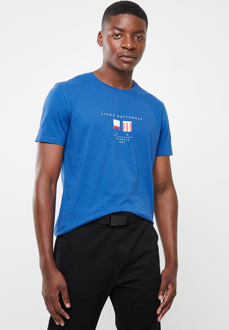 Printed crew neck tee - blue Superbalist T-Shirts & Vests | Superbalist.com