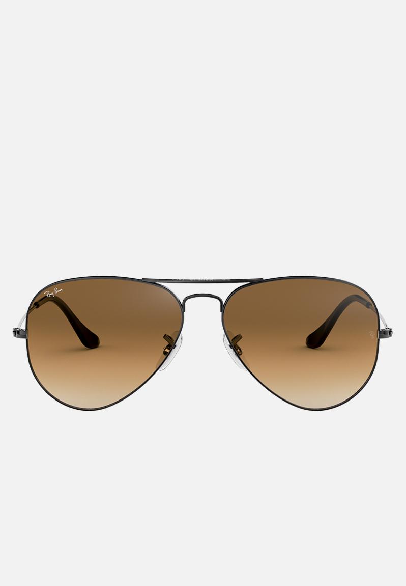 Aviator Sunglasses 58mm Gunmetalcrystal Gradient Brown Ray Ban Eyewear 