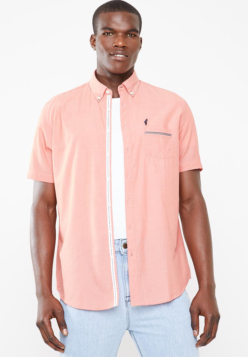 men peach shirt